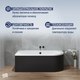 Миниатюра изображения товара Ванна акриловая Lauter Bliss 150 L / 21201051L (с каркасом и черным подголовником)