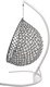 Миниатюра изображения товара Кресло подвесное M-Group Капля Люкс / 11034602 (белый/черный ротанг/бордовая подушка)