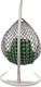 Миниатюра изображения товара Кресло подвесное M-Group Капля Люкс / 11034604 (белый/черный ротанг/зеленая подушка)