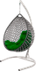 Миниатюра изображения товара Кресло подвесное M-Group Капля Люкс / 11034604 (белый/черный ротанг/зеленая подушка)
