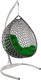Миниатюра изображения товара Кресло подвесное M-Group Капля Люкс / 11034604 (белый/черный ротанг/зеленая подушка)
