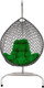Миниатюра изображения товара Кресло подвесное M-Group Капля Люкс / 11034604 (белый/черный ротанг/зеленая подушка)