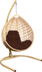 Миниатюра изображения товара Кресло подвесное M-Group Капля Люкс / 11030505 (бежевый ротанг/коричневая подушка)