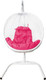 Миниатюра изображения товара Кресло подвесное M-Group Капля складное / 11500108 (белый ротанг/розовая подушка)