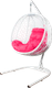 Миниатюра изображения товара Кресло подвесное M-Group Капля складное / 11500108 (белый ротанг/розовая подушка)