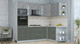 Миниатюра изображения товара Кухонный гарнитур Интерлиния Мила Пластик 1.68x2.4 PR (оксид темный/шторм/травертин серый)