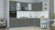 Миниатюра изображения товара Кухонный гарнитур Интерлиния Мила Пластик 1.68x2.8 PR (шторм/шторм/белый гранит)