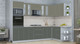 Миниатюра изображения товара Кухонный гарнитур Интерлиния Мила Пластик 1.68x3.0 PR (кварцевый/шторм/травертин серый)