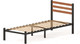 Миниатюра изображения товара Односпальная кровать Домаклево Сталь 90x200 (черный/палисандр)