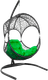 Миниатюра изображения товара Кресло подвесное M-Group Орех / 11600404 (черный ротанг/зеленая подушка)