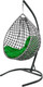 Миниатюра изображения товара Кресло подвесное M-Group Капля Люкс / 11034104 (черный/белый ротанг/зеленая подушка)