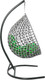 Миниатюра изображения товара Кресло подвесное M-Group Капля Люкс / 11034104 (черный/белый ротанг/зеленая подушка)