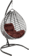 Миниатюра изображения товара Кресло подвесное M-Group Капля Люкс / 11034105 (черный/белый ротанг/коричневая подушка)
