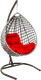 Миниатюра изображения товара Кресло подвесное M-Group Капля Люкс / 11034106 (черный/белый ротанг/красная подушка)