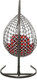 Миниатюра изображения товара Кресло подвесное M-Group Капля Люкс / 11034106 (черный/белый ротанг/красная подушка)
