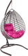 Миниатюра изображения товара Кресло подвесное M-Group Капля Люкс / 11034108 (черный/белый ротанг/розовая подушка)