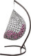 Миниатюра изображения товара Кресло подвесное M-Group Капля Люкс / 11034108 (черный/белый ротанг/розовая подушка)