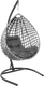 Миниатюра изображения товара Кресло подвесное M-Group Капля Люкс / 11034109 (черный/белый ротанг/серая подушка)