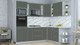Миниатюра изображения товара Кухонный гарнитур Интерлиния Мила Пластик 1.88x2.4 PR (шторм/шторм/белый гранит)