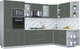 Миниатюра изображения товара Кухонный гарнитур Интерлиния Мила Пластик 1.88x3.2 PR (шторм/шторм/белый гранит)