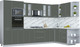 Миниатюра изображения товара Кухонный гарнитур Интерлиния Мила Пластик 1.88x3.4 PR (шторм/шторм/белый гранит)