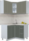 Миниатюра изображения товара Кухонный гарнитур Интерлиния Мила Пластик 1.2x1.2 (кварцевый/шторм/травертин серый)