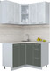 Миниатюра изображения товара Кухонный гарнитур Интерлиния Мила Пластик 1.2x1.2 (оксид светлый/шторм/травертин серый)