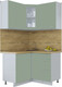 Миниатюра изображения товара Кухонный гарнитур Интерлиния Мила Пластик 1.2x1.2 (полынь/полынь/дуб бунратти)