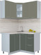 Миниатюра изображения товара Кухонный гарнитур Интерлиния Мила Пластик 1.2x1.3 (кварцевый/шторм/травертин серый)