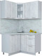 Миниатюра изображения товара Кухонный гарнитур Интерлиния Мила Пластик 1.2x1.3 (оксид светлый/оксид светлый/серый каспий)