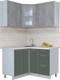 Миниатюра изображения товара Кухонный гарнитур Интерлиния Мила Пластик 1.2x1.3 (оксид темный/шторм/травертин серый)