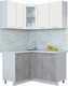 Миниатюра изображения товара Кухонный гарнитур Интерлиния Мила Пластик 1.2x1.4 (зефирный/оксид темный/серый каспий)