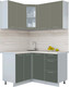 Миниатюра изображения товара Кухонный гарнитур Интерлиния Мила Пластик 1.2x1.4 (кварцевый/шторм/травертин серый)