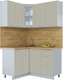 Миниатюра изображения товара Кухонный гарнитур Интерлиния Мила Пластик 1.2x1.4 (латте/латте/дуб бунратти)