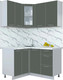 Миниатюра изображения товара Кухонный гарнитур Интерлиния Мила Пластик 1.2x1.4 (шторм/шторм/белый гранит)