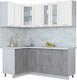 Миниатюра изображения товара Кухонный гарнитур Интерлиния Мила Пластик 1.2x1.9 (зефирный/оксид темный/серый каспий)