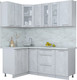 Миниатюра изображения товара Кухонный гарнитур Интерлиния Мила Пластик 1.2x1.9 (оксид светлый/оксид светлый/серый каспий)