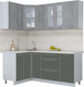 Миниатюра изображения товара Кухонный гарнитур Интерлиния Мила Пластик 1.2x1.9 (оксид темный/шторм/травертин серый)