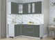 Миниатюра изображения товара Кухонный гарнитур Интерлиния Мила Пластик 1.2x1.9 (шторм/шторм/белый гранит)