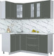 Миниатюра изображения товара Кухонный гарнитур Интерлиния Мила Пластик 1.2x1.9 (шторм/шторм/белый гранит)