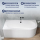 Миниатюра изображения товара Ванна акриловая Lauter Bliss 160 L / 21201061L (с серым подголовником)