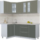 Миниатюра изображения товара Кухонный гарнитур Интерлиния Мила Пластик 1.2x2.0 (кварцевый/шторм/травертин серый)