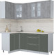 Миниатюра изображения товара Кухонный гарнитур Интерлиния Мила Пластик 1.2x2.0 (оксид темный/шторм/травертин серый)