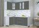 Миниатюра изображения товара Кухонный гарнитур Интерлиния Мила Пластик 1.2x2.0 (шторм/шторм/белый гранит)