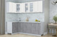 Миниатюра изображения товара Кухонный гарнитур Интерлиния Мила Пластик 1.2x2.3 (зефирный/оксид темный/серый каспий)