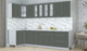 Миниатюра изображения товара Кухонный гарнитур Интерлиния Мила Пластик 1.2x3.0 (шторм/шторм/белый гранит)