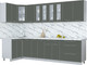 Миниатюра изображения товара Кухонный гарнитур Интерлиния Мила Пластик 1.2x3.0 (шторм/шторм/белый гранит)