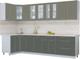 Миниатюра изображения товара Кухонный гарнитур Интерлиния Мила Пластик 1.2x3.1 (кварцевый/шторм/травертин серый)