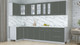 Миниатюра изображения товара Кухонный гарнитур Интерлиния Мила Пластик 1.2x3.1 (шторм/шторм/белый гранит)