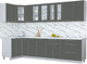 Миниатюра изображения товара Кухонный гарнитур Интерлиния Мила Пластик 1.2x3.1 (шторм/шторм/белый гранит)